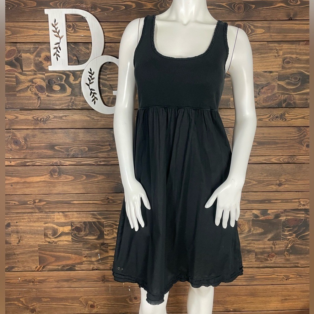 Converse‎ | Ribbed Knit A-Line Tank Mini Dress Raw Edge Frayed Skater Girl